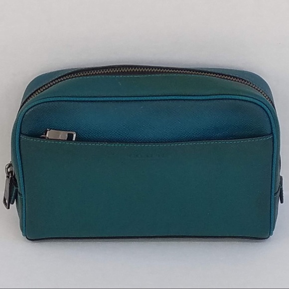 💼 Coach Teal Bleecker Leather Travel Case - Picture 7 of 7